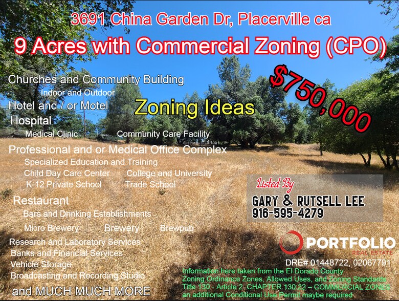 Primary Photo Of 3691 China Garden, Placerville Land For Sale