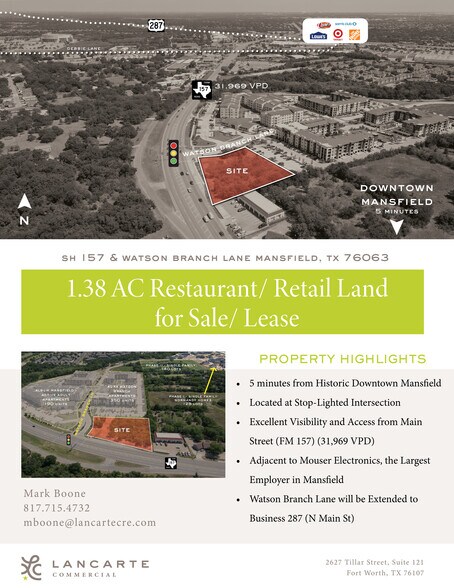 More Photos Of Farm to Market Road 157 Hwy @ Watson Branch Lane, Mansfield Land For Sale