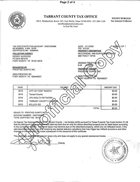 More Photos Of 2828 Prestige Rd, Keller Warehouse For Sale