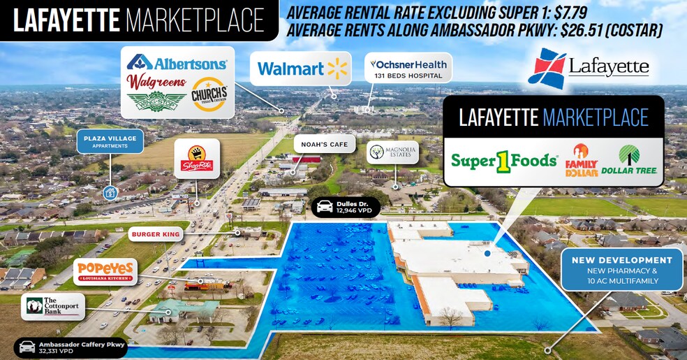 More Photos Of 2220-2252 Ambassador Caffery Pky, Lafayette Supermarket For Lease