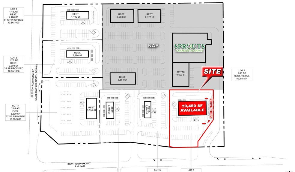 More Photos Of NEQ of Preston Rd & Frontier Pky, Prosper General Retail For Lease