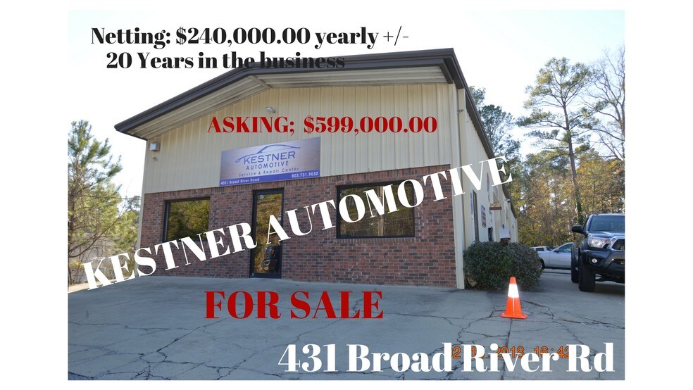 Primary Photo Of 4031 Broad River Rd, Columbia Auto Repair For Sale