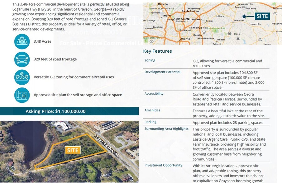 More Photos Of 2582 Loganville Hwy, Grayson Land For Sale