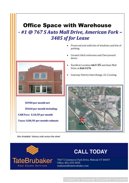 More Photos Of 767 S Auto Mall Dr, American Fork Warehouse For Lease