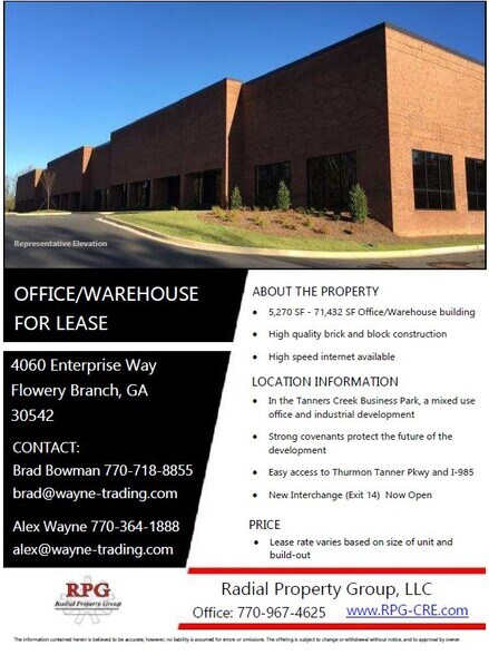 More Photos Of 4060 Enterprise Way, Flowery Branch Warehouse For Lease