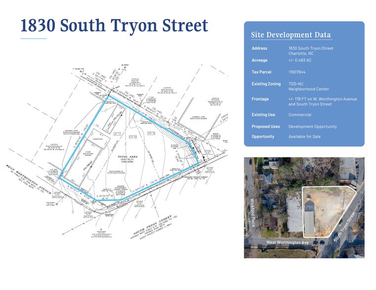 More Photos Of 1830 S Tryon St - 1825 Wickford Pl, Charlotte Land For Sale