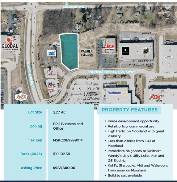 More Photos Of SE Corner Of College Ave & Moorland Rd, Muskego Land For Sale