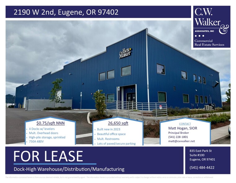 Primary Photo Of 2120 W 2nd Ave, Eugene Warehouse For Lease