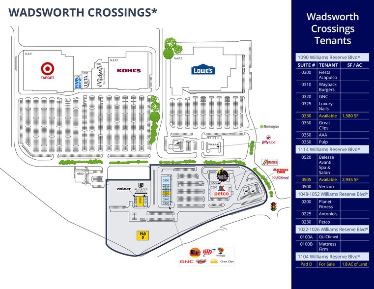 More Photos Of 1065-1183 Williams Reserve Blvd, Wadsworth Unknown For Lease