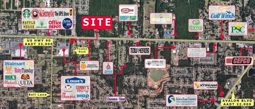 More Photos Of Hwy 90 @ Peaden Road, Pace Land For Sale