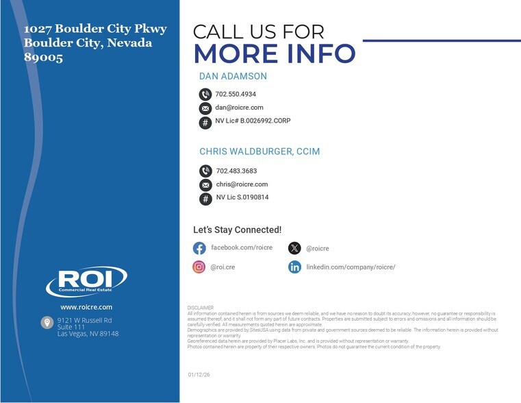 More Photos Of 1027 Boulder City Pkwy, Boulder City Land For Sale
