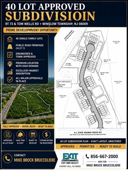 Primary Photo Of Rt 73 & Tom Wells, Berlin Land For Sale