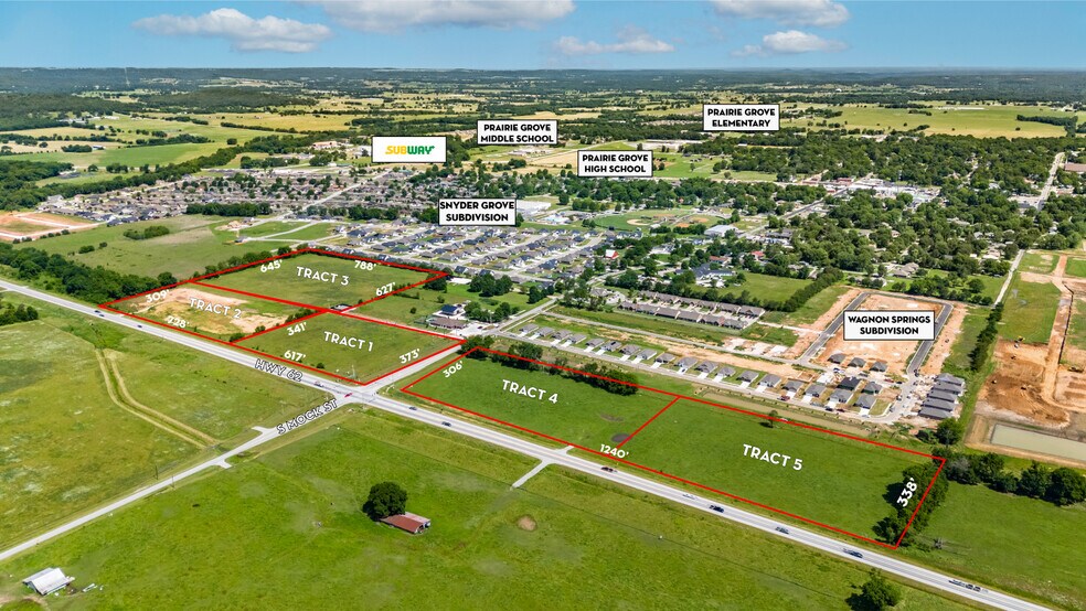 More Photos Of Tracts 2-5 Hwy 62 & S Mock St, Prairie Grove Land For Sale