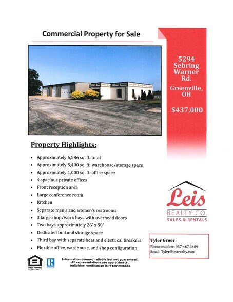 More Photos Of 5294 Sebring Warner Rd, Greenville Warehouse For Sale