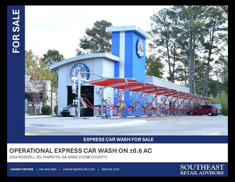 Primary Photo Of 2204 Roswell Rd, Marietta Carwash For Sale