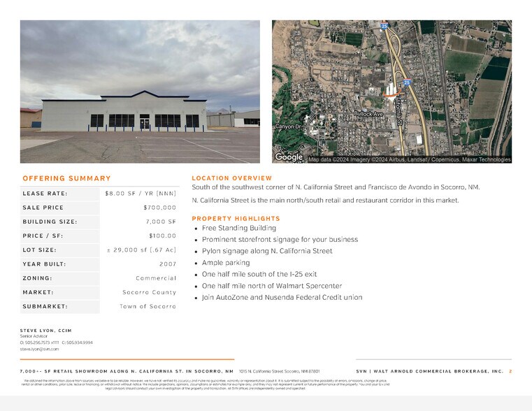 More Photos Of 1015 N California St, Socorro Freestanding For Lease