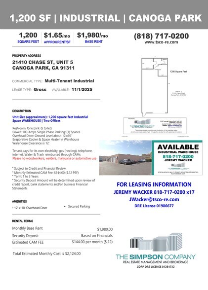 More Photos Of 21410-21420 Chase St, Canoga Park Light Manufacturing For Lease