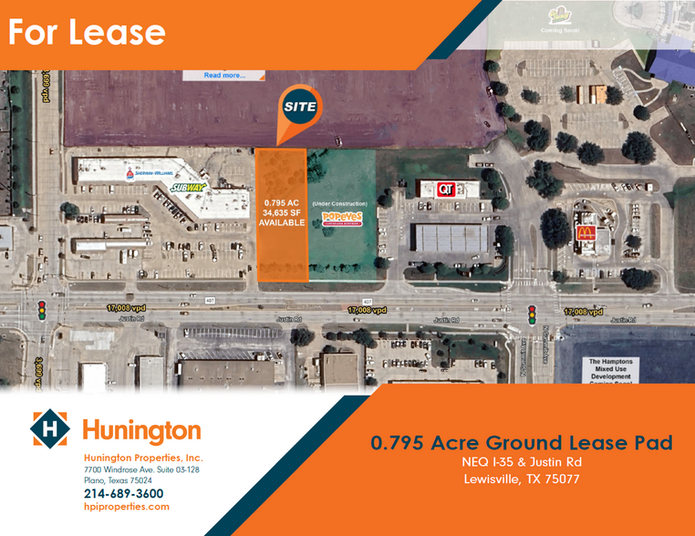 Primary Photo Of NEQ I-35 & Justin, Lewisville Land For Lease