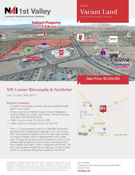 Primary Photo Of NW Corner Rinconada & Northrise, Las Cruces Land For Lease