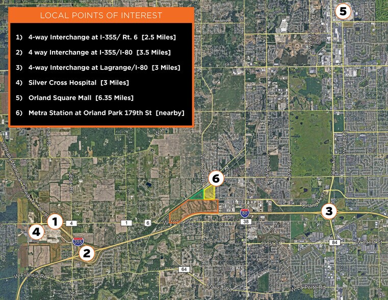 More Photos Of SW Hwy & I-80 WILL/COOK COUNTY LINE, Orland Park Land For Sale