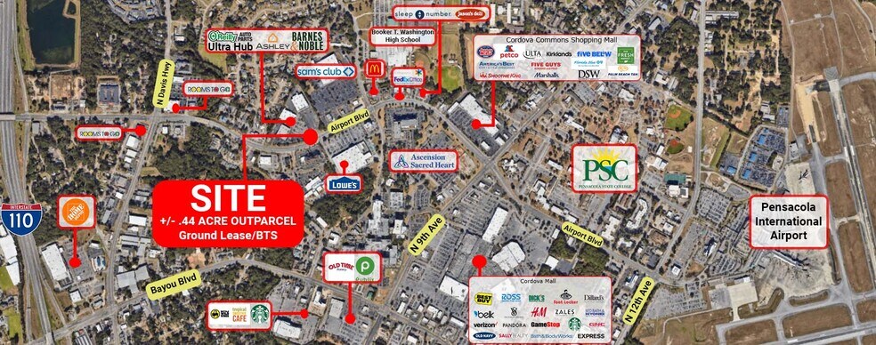 More Photos Of 1200 BLK Airport Blvd, Pensacola Land For Lease