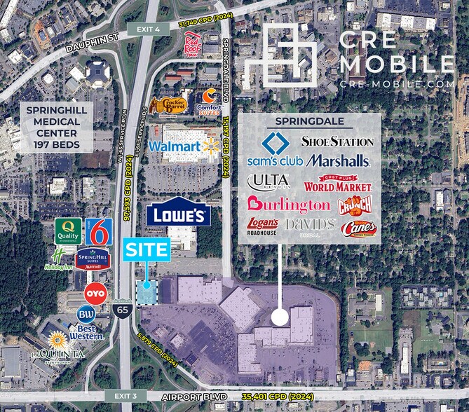 More Photos Of 3250 3250 Airport Blvd, Mobile Land For Sale