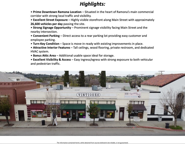 More Photos Of 701-713 Main St, Ramona Storefront For Lease