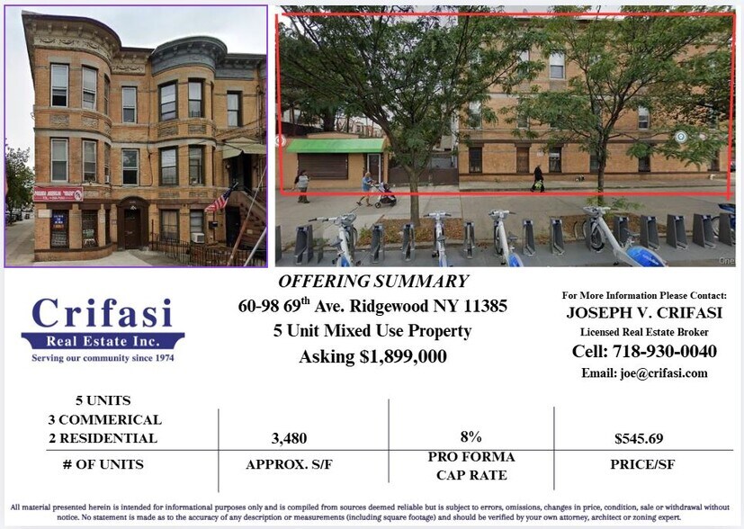 More Photos Of 6098 69th Ave, Ridgewood Storefront Retail Residential For Sale