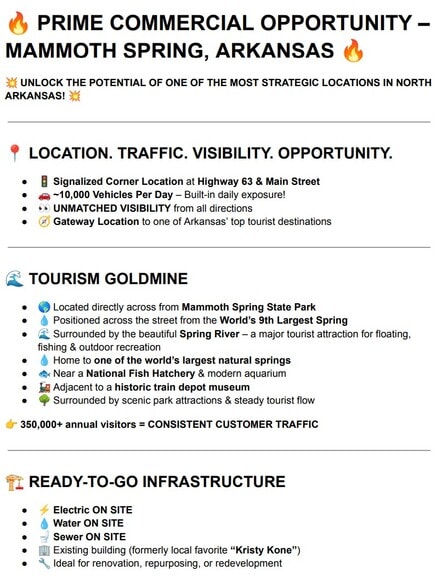 More Photos Of 15 Main St, Mammoth Spring Office For Sale