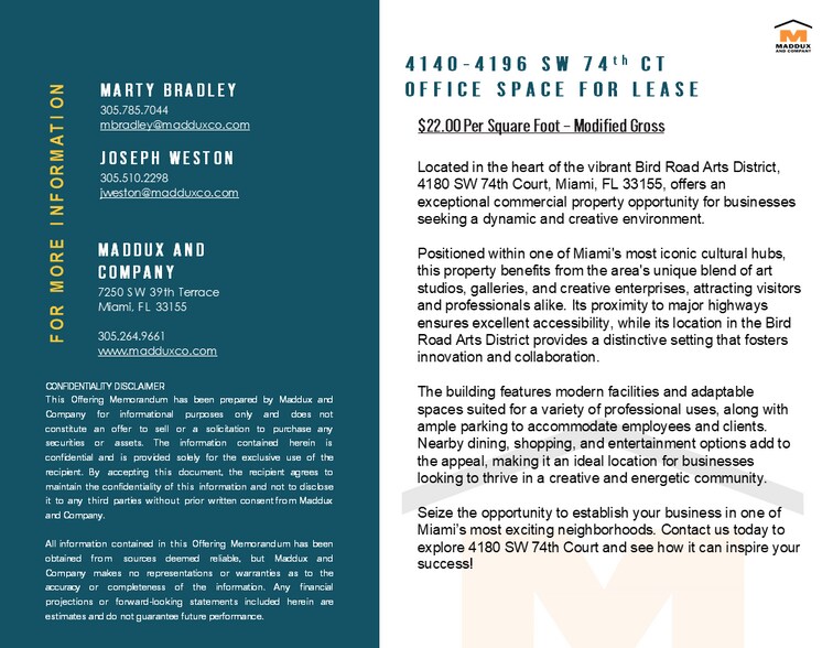 More Photos Of 4180-4182 SW 74th Ct, Miami Showroom For Lease