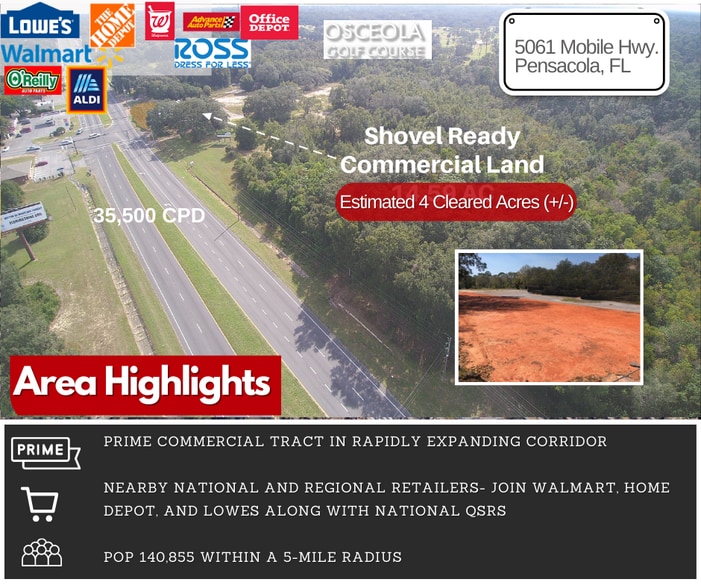 More Photos Of 5061 Mobile Hwy, Pensacola Land For Sale