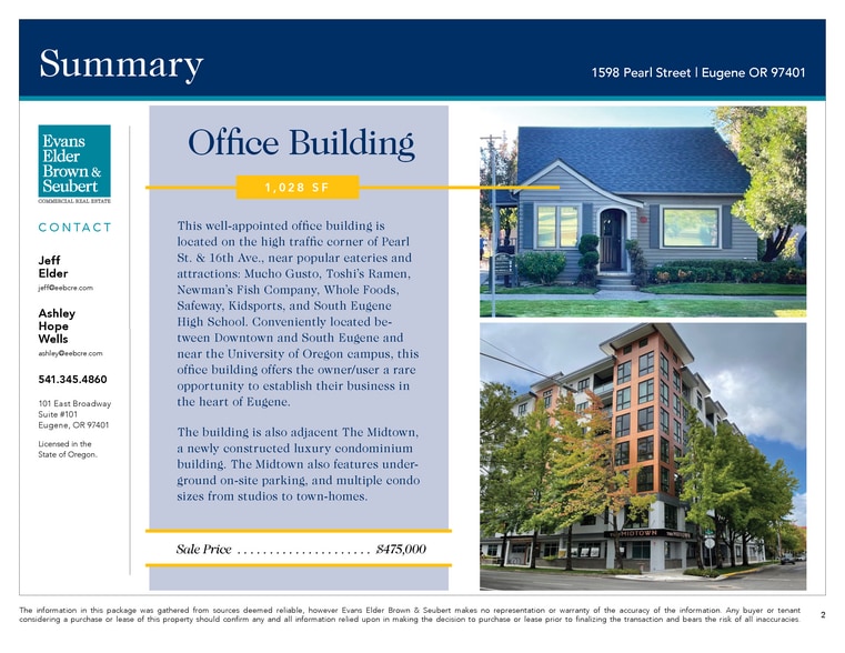 More Photos Of 1598 Pearl St, Eugene Office For Sale