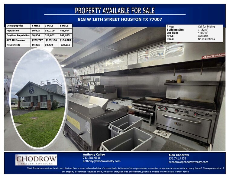 Primary Photo Of 818 W 19th St, Houston Freestanding For Sale