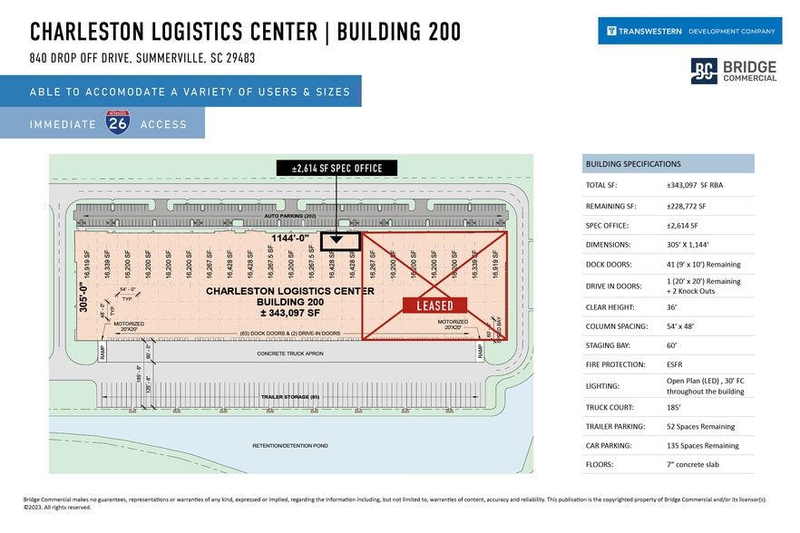 More Photos Of 840 Drop Off Drive, Summerville Warehouse For Lease