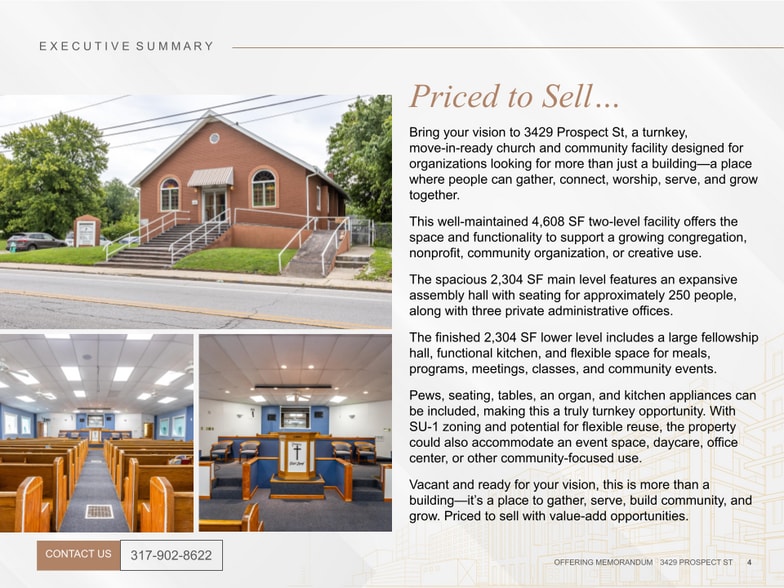 More Photos Of 3429 Prospect St, Indianapolis Religious Facility For Sale