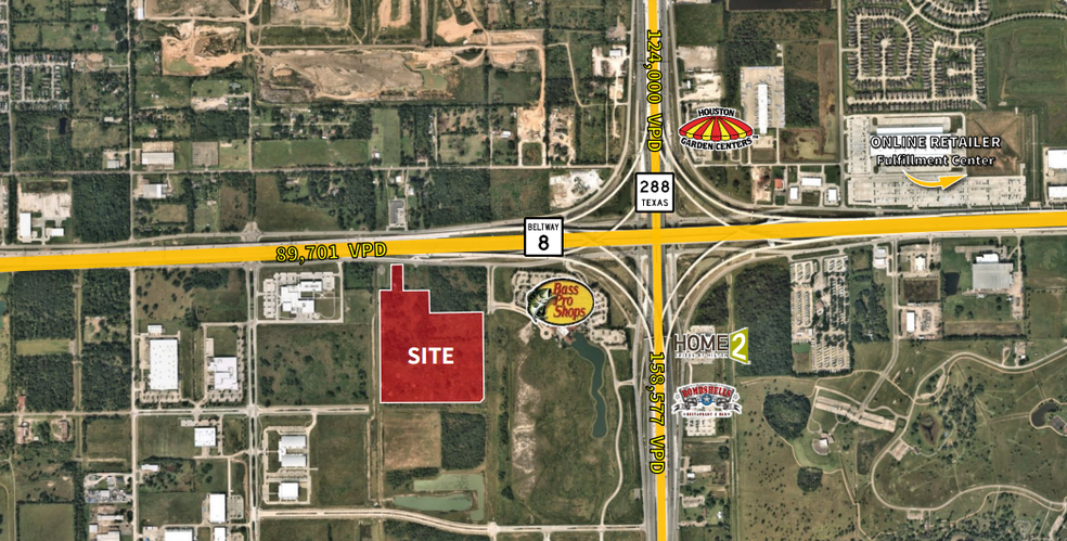 Primary Photo Of SWQ BELTWAY 8 AND SH 288, Houston Land For Sale