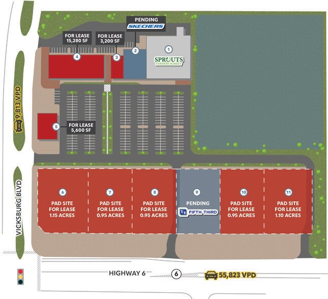 More Photos Of NEC of Highway 6 and Vicksburg Blvd, Missouri City Land For Lease