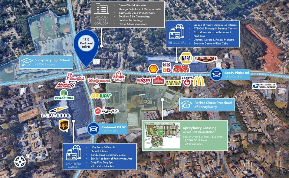 More Photos Of 1913 Piedmont Rd, Marietta General Retail For Lease
