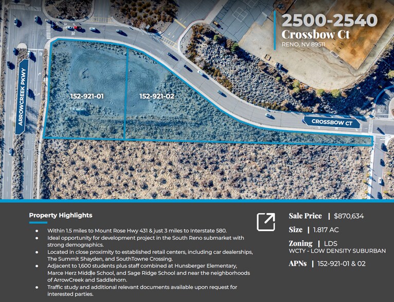 More Photos Of 2500 Crossbow Ct, Reno Land For Sale