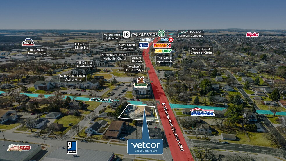 More Photos Of 203 W Verona Ave, Verona Veterinarian Kennel For Sale