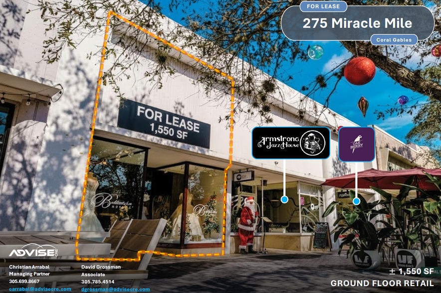 Primary Photo Of 269-275 Miracle Mile, Miami Storefront For Lease