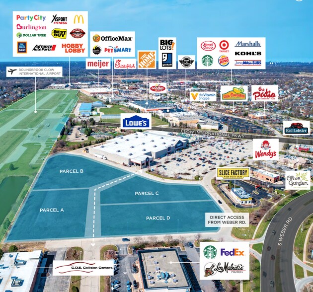 Primary Photo Of 247-249 S Weber Rd, Bolingbrook Land For Sale