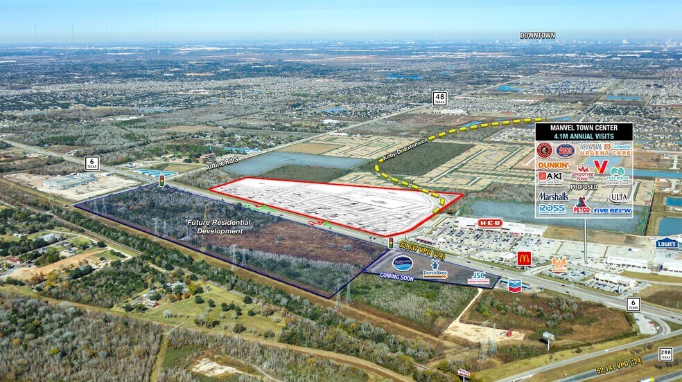 Primary Photo Of Highway 6 @ Kirby Dr, Manvel Land For Lease