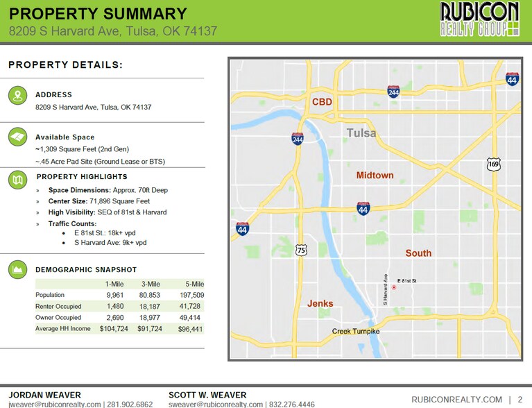 More Photos Of 8285 S Harvard Ave, Tulsa Unknown For Lease