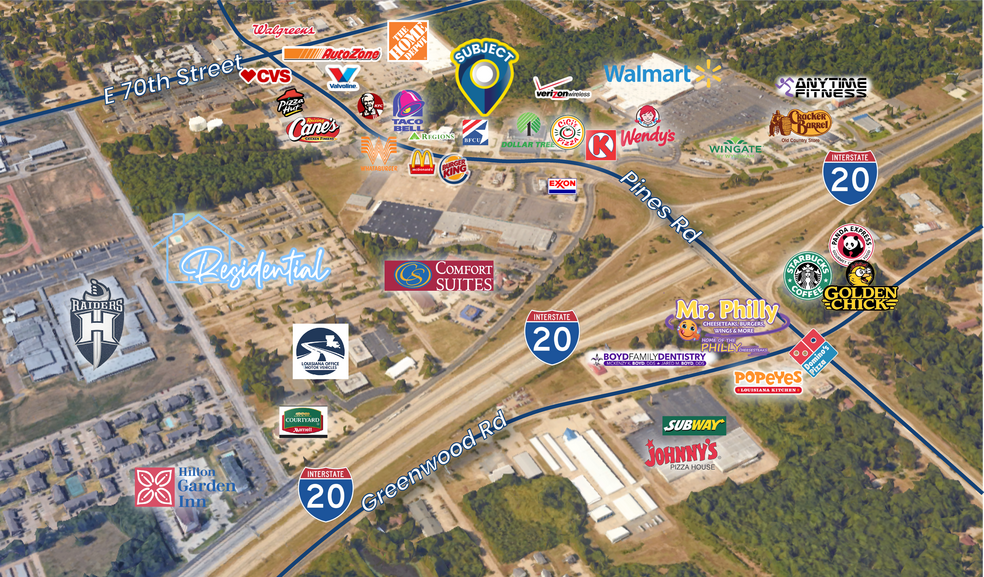 More Photos Of 0 Pines Rd & I-20, Shreveport Land For Sale