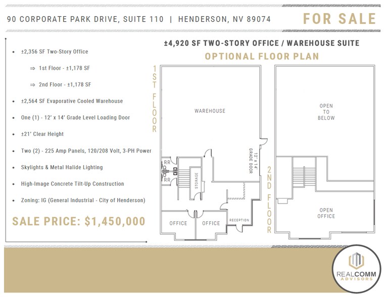 More Photos Of 90 Corporate Park Dr, Henderson Warehouse For Sale