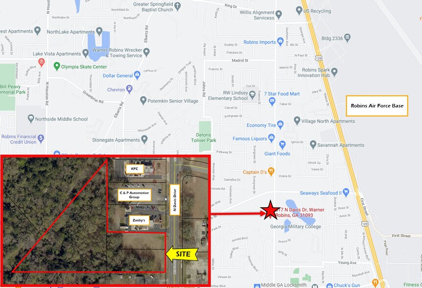 Primary Photo Of 317-323 N Davis Dr, Warner Robins Land For Sale