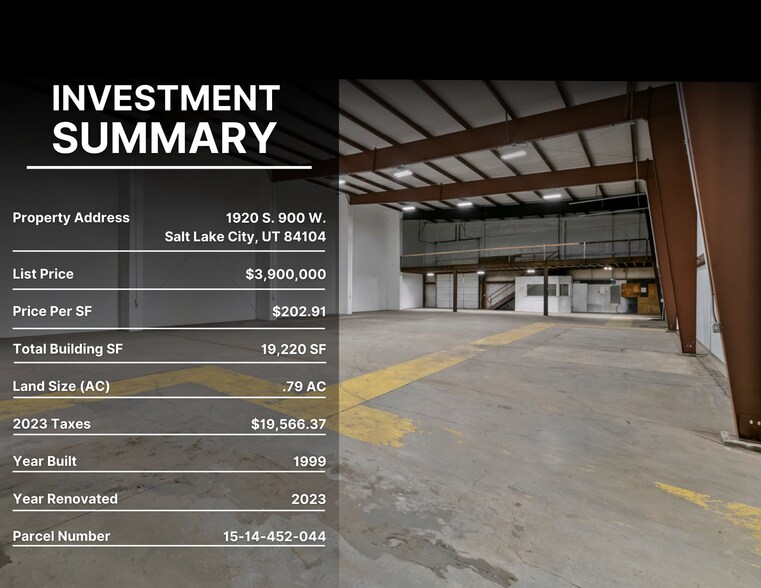 More Photos Of 1920 S 900 W, Salt Lake City Warehouse For Sale