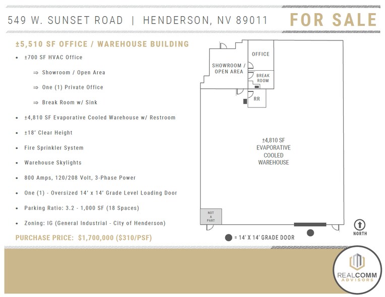 More Photos Of 549 W Sunset Rd, Henderson Warehouse For Sale