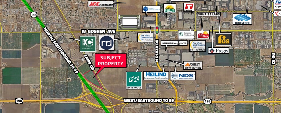 Primary Photo Of 99 Freeway & Highway 198, Visalia Land For Sale